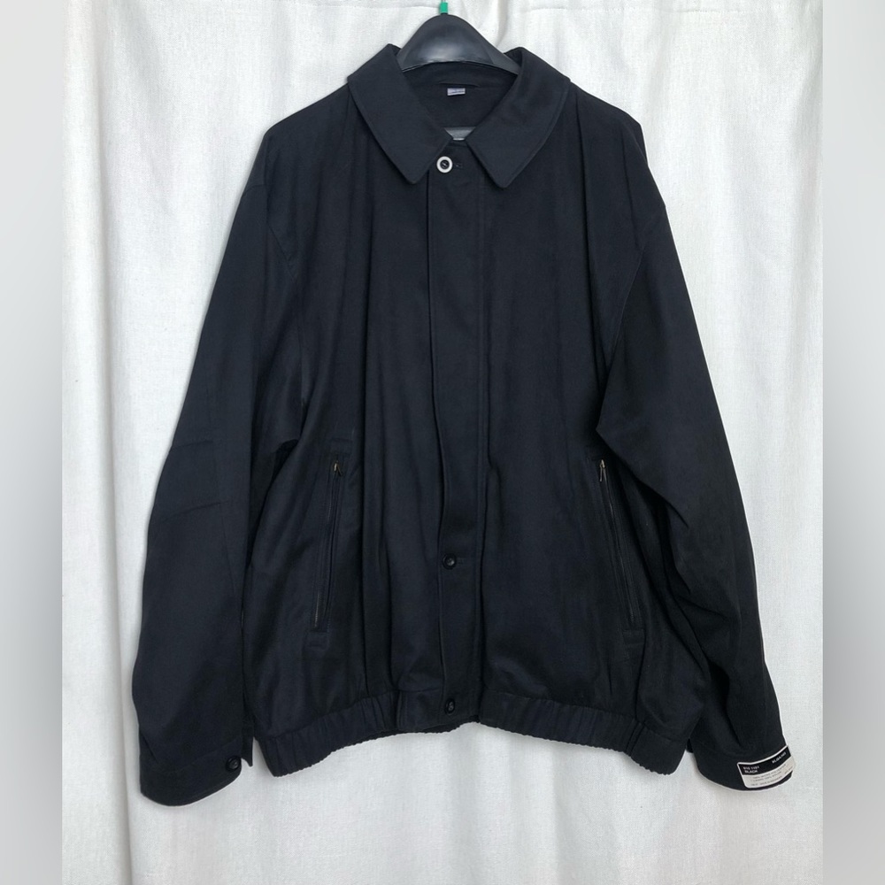 Norm Thompson Men Black Microfiber Zip Flap Bomber Jacket 1X Long Soft NWT NEW